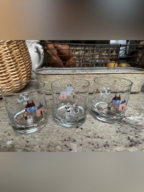 International Heartland Country Cottage Lowball Glasses - set of 3